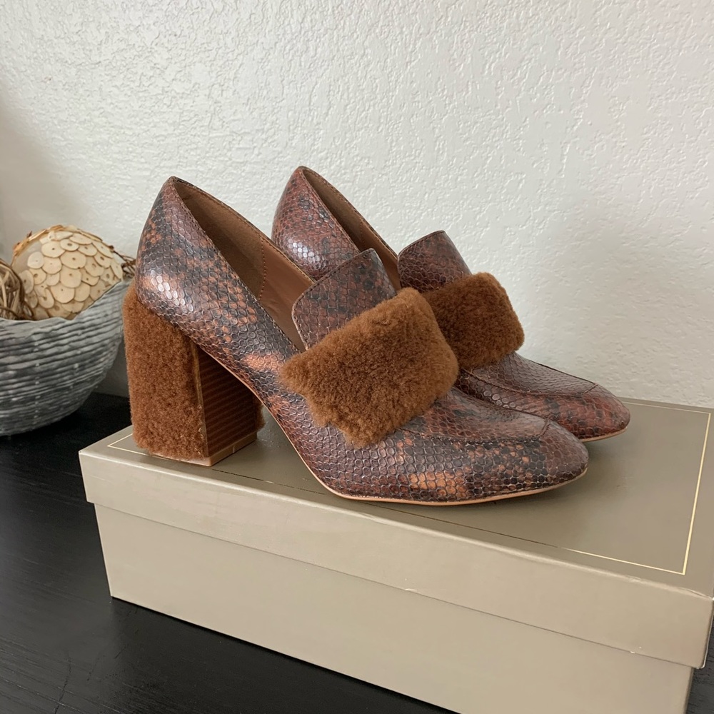 BCBG | Lambo Cognac Cow Leather Loafer Heels